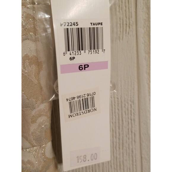 Nordstrom Maggy London Petites Size 6P Gold Beige Floral Pattern Beaded Dress - Picture 7 of 11